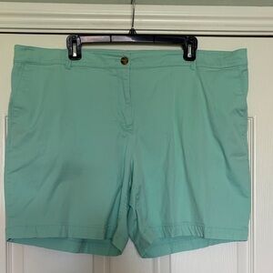 Talbots Women's Mint Green Stretch The Weekend chino Shorts 18W